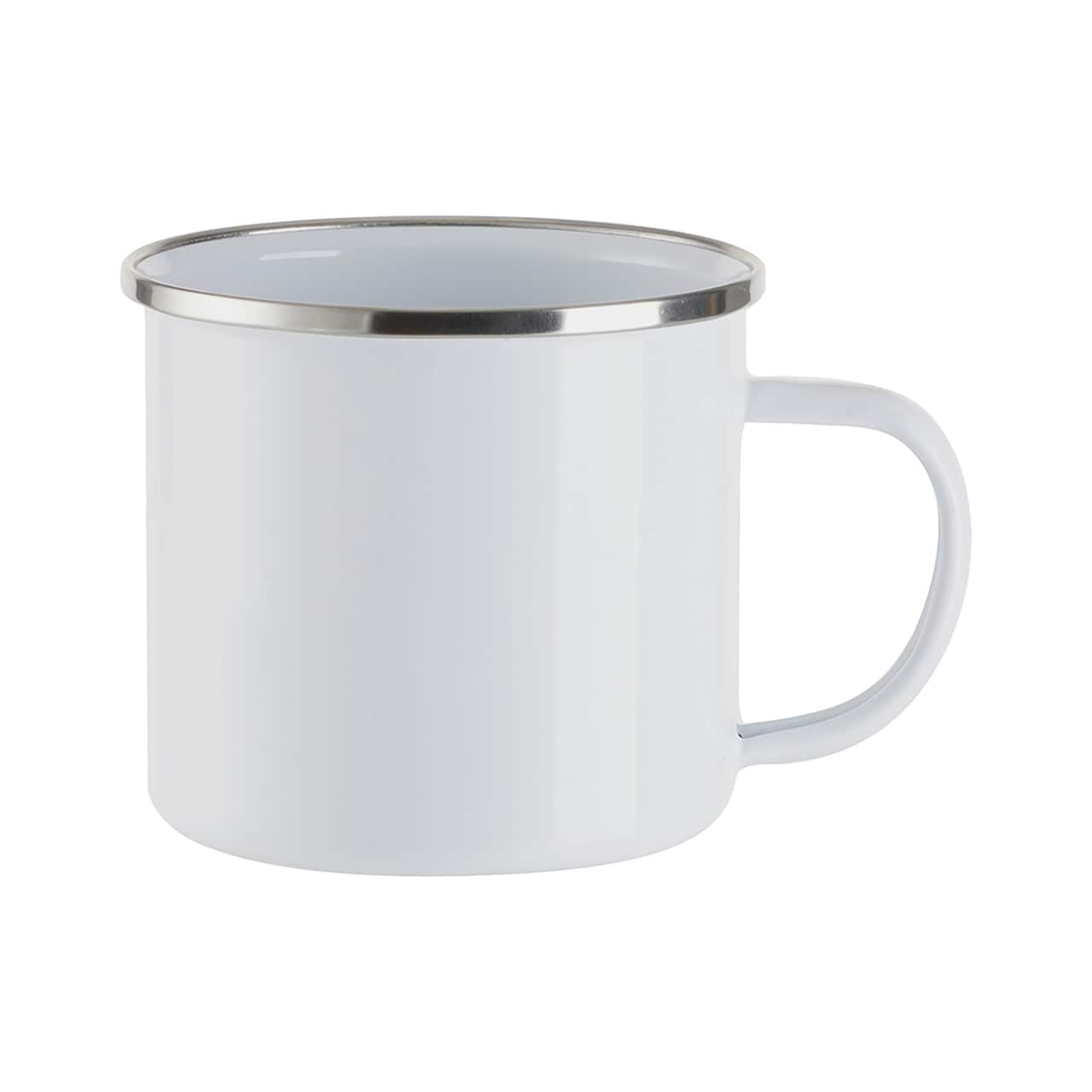 Craft Express 17oz. White Flat-Bottom Enamel Mug, 4ct.